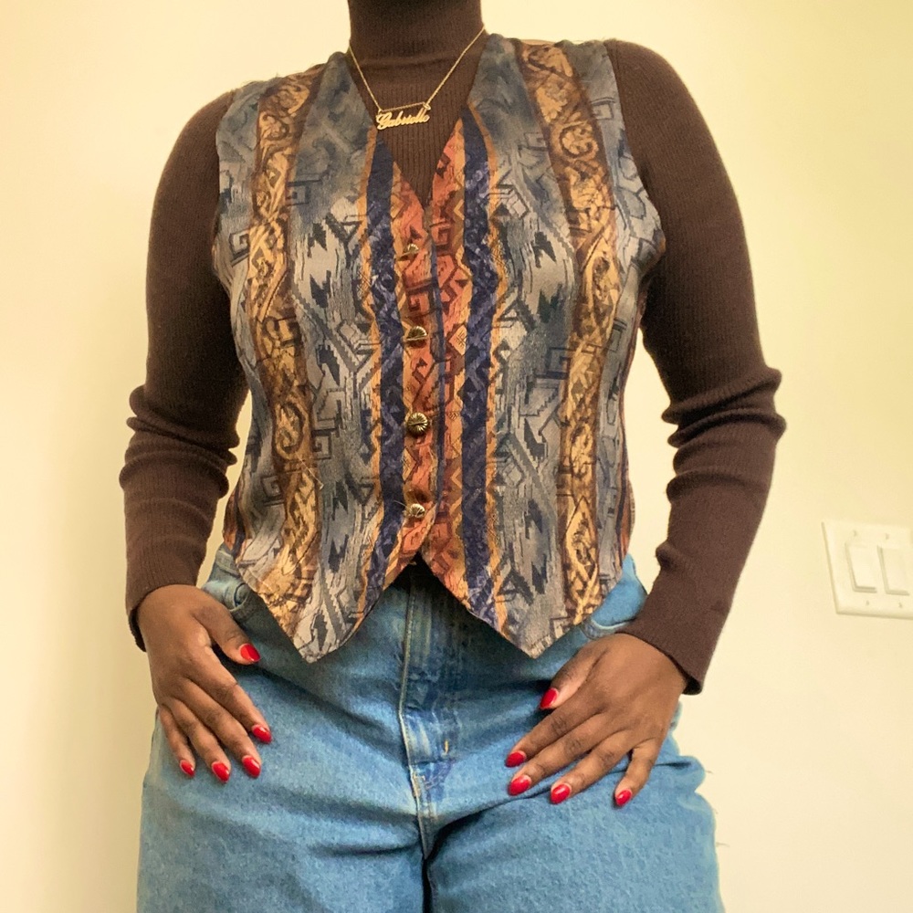 Patterned 90s Vintage Vest